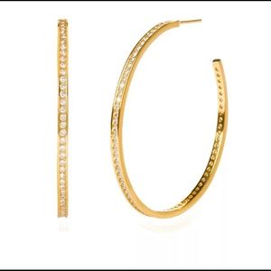 Anti-allergy 925 Sterling Silver Post 18K Gold Plated Zircon Pave Gold